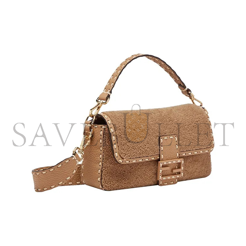 F**di baguette medium shearling shoulder bag 8br600ah96f1f7o (27*15*6cm)